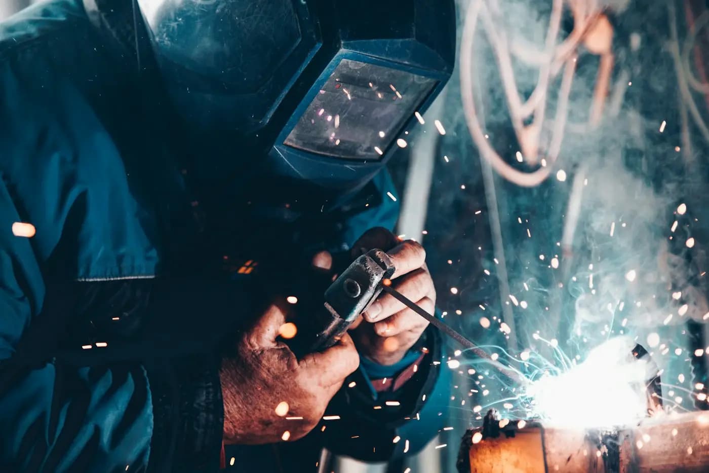 Industrial maintenance work on metal equipment