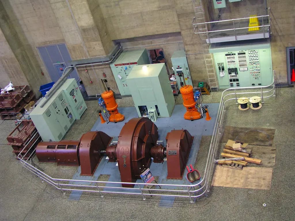 Power generation hall with control equipment